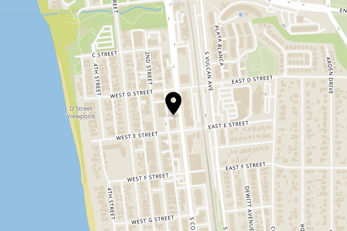 Map showing the location of Q'ero on 564 S Coast Hwy 101 in Encinitas